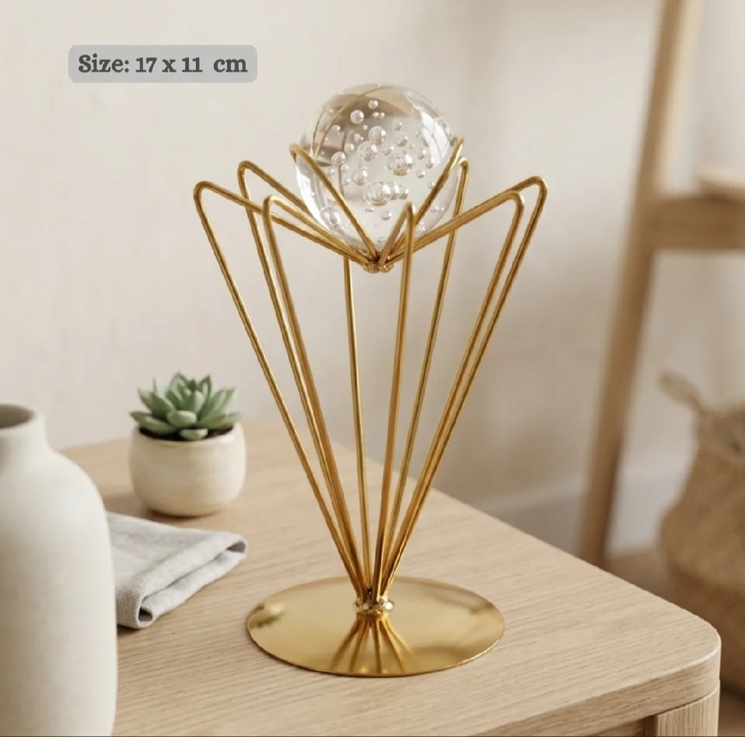 Luxurious Geometric Shape Crystal Ball Decor Piece | Glass decor