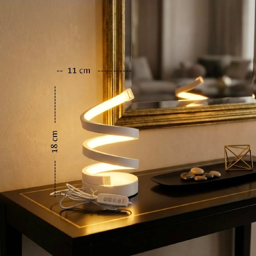 Ambient LED Spiral Table Lamp | Dimmable Brightness (Plug in)