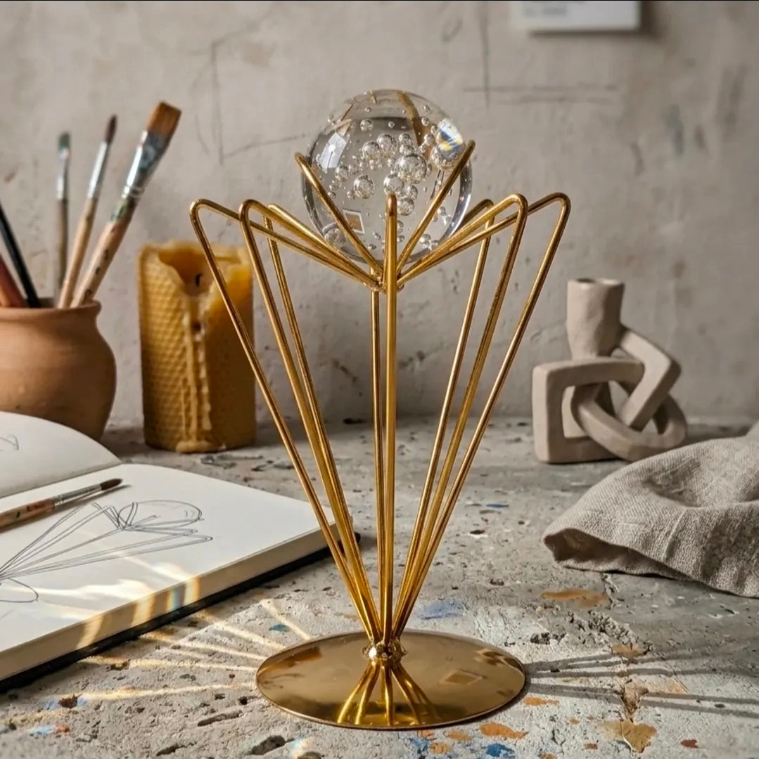 Luxurious Geometric Shape Crystal Ball Decor Piece | Glass decor
