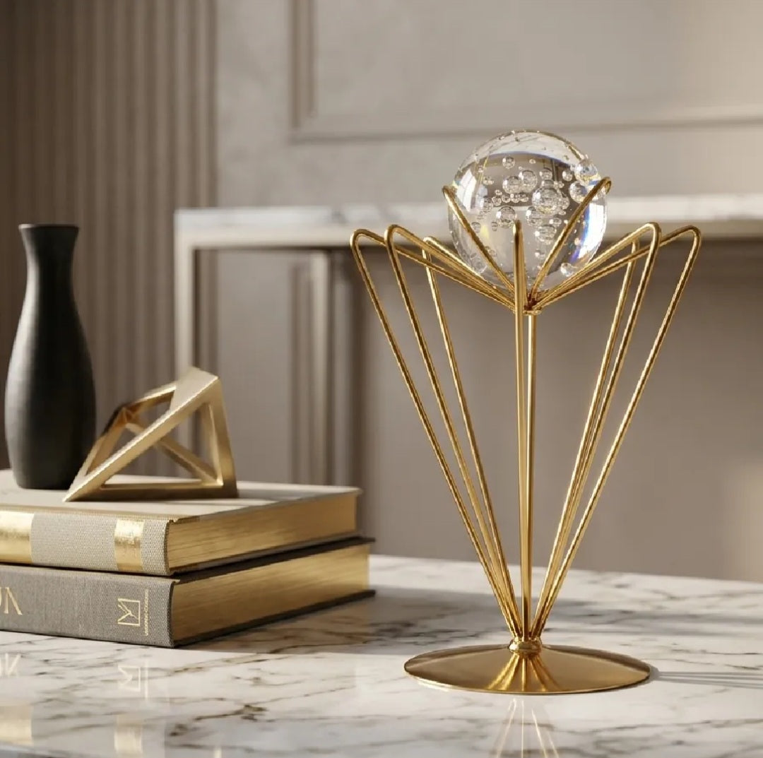 Luxurious Geometric Shape Crystal Ball Decor Piece | Glass decor