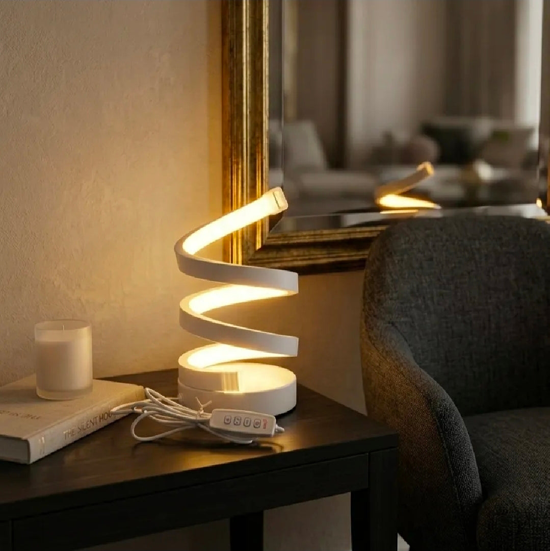 Ambient LED Spiral Table Lamp | Dimmable Brightness (Plug in)