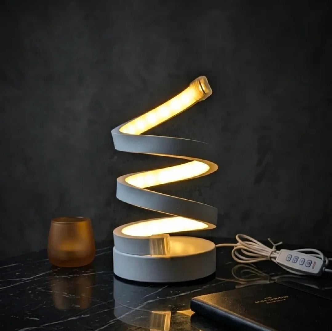 Ambient LED Spiral Table Lamp | Dimmable Brightness (Plug in)