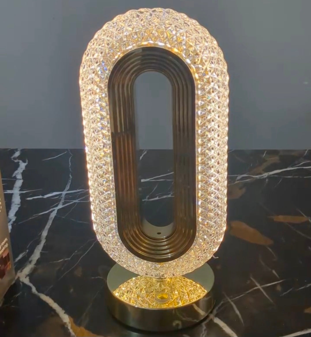 Oval Table Lamp – Rechargeable, Touch Control Bedside Lamp (3-Color Lighting)